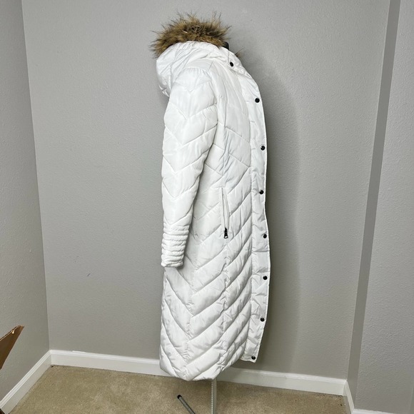 Madden Girl White Long Puffer Coat - Picture 6 of 11